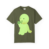 Smiski T-shirt: Garment-Dyed Cotton Tee with Kawaii Character