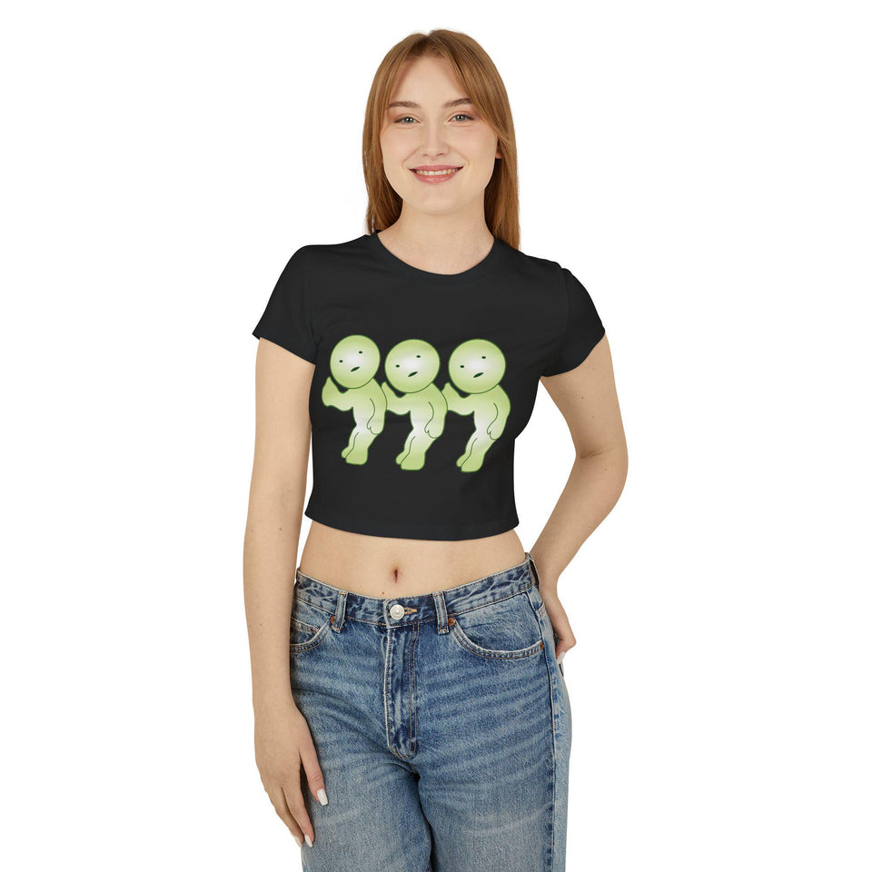 Cute Women's Baby Tee with smiski Design, Kawaii T-Shirt, Unique Graphic Tee, Funny Tee, Gift for Her, Fun Tee