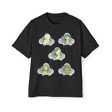 Smiski Cartoon Print T-Shirt, Oversized Carded Cotton Tee
