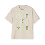 Smiski Cartoon Print T-Shirt, Oversized Carded Cotton Tee