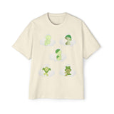 Smiski Cartoon Print T-Shirt, Oversized Carded Cotton Tee