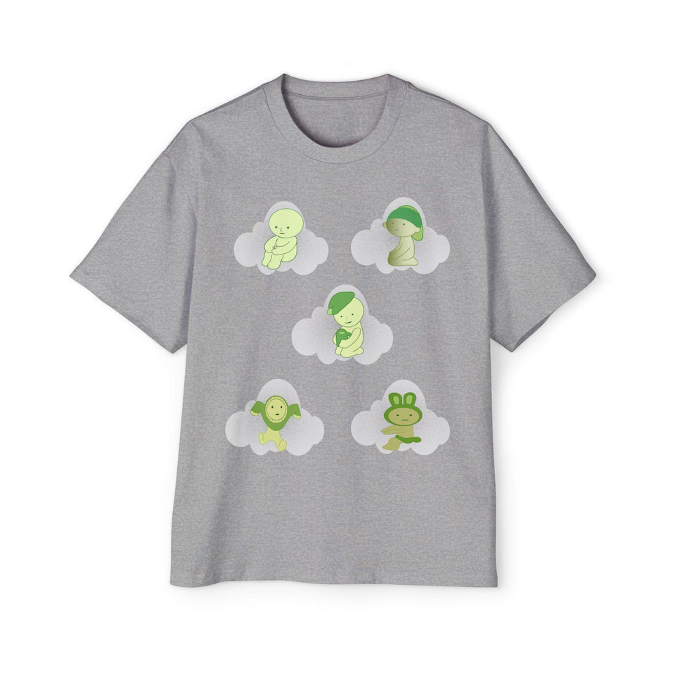 Smiski Cartoon Print T-Shirt, Oversized Carded Cotton Tee