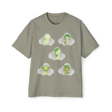 Smiski Cartoon Print T-Shirt, Oversized Carded Cotton Tee