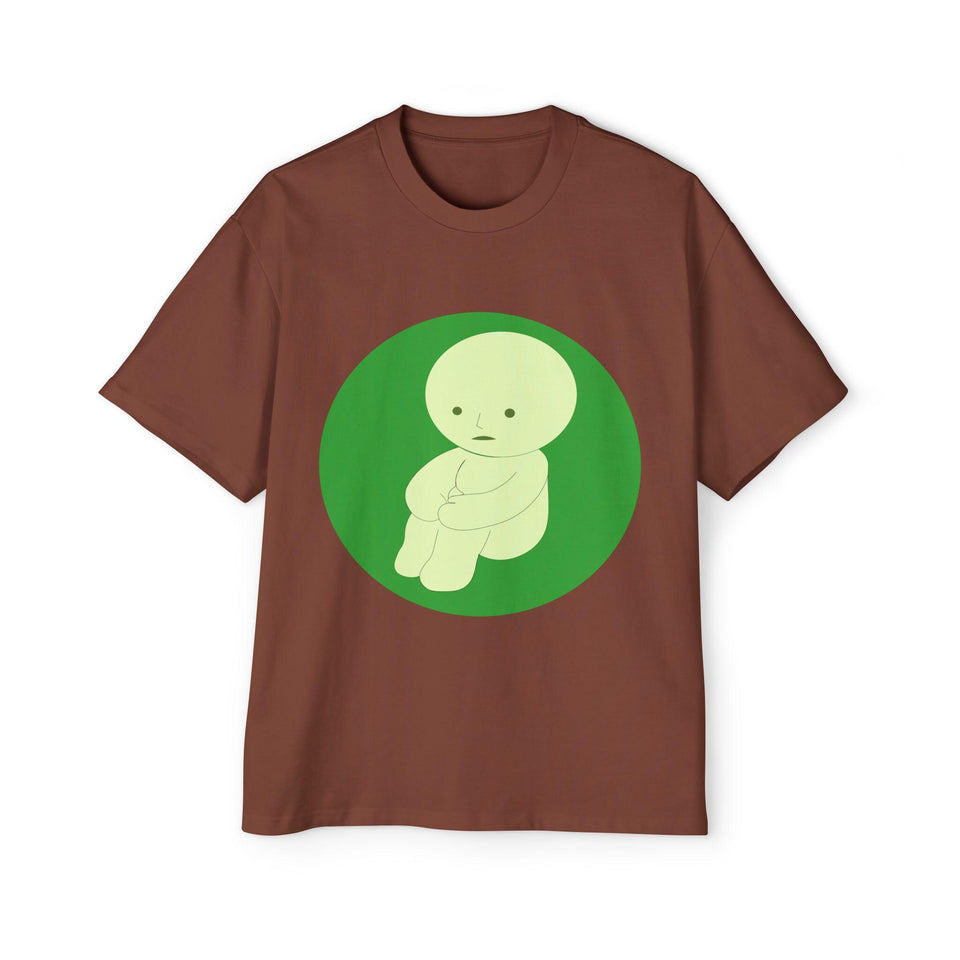 Oversized Smiski Graphic Tee, Quirky Cotton Shirt