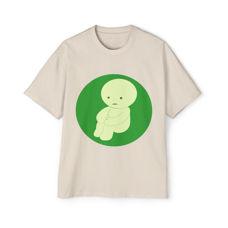 Oversized Smiski Graphic Tee, Quirky Cotton Shirt
