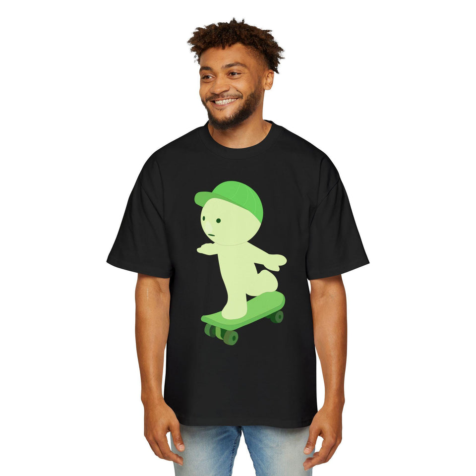 Oversized Smiski Graphic Tee, 100% Cotton Casual Streetwear