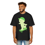Oversized Smiski Graphic Tee, 100% Cotton Casual Streetwear