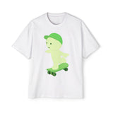 Oversized Smiski Graphic Tee, 100% Cotton Casual Streetwear