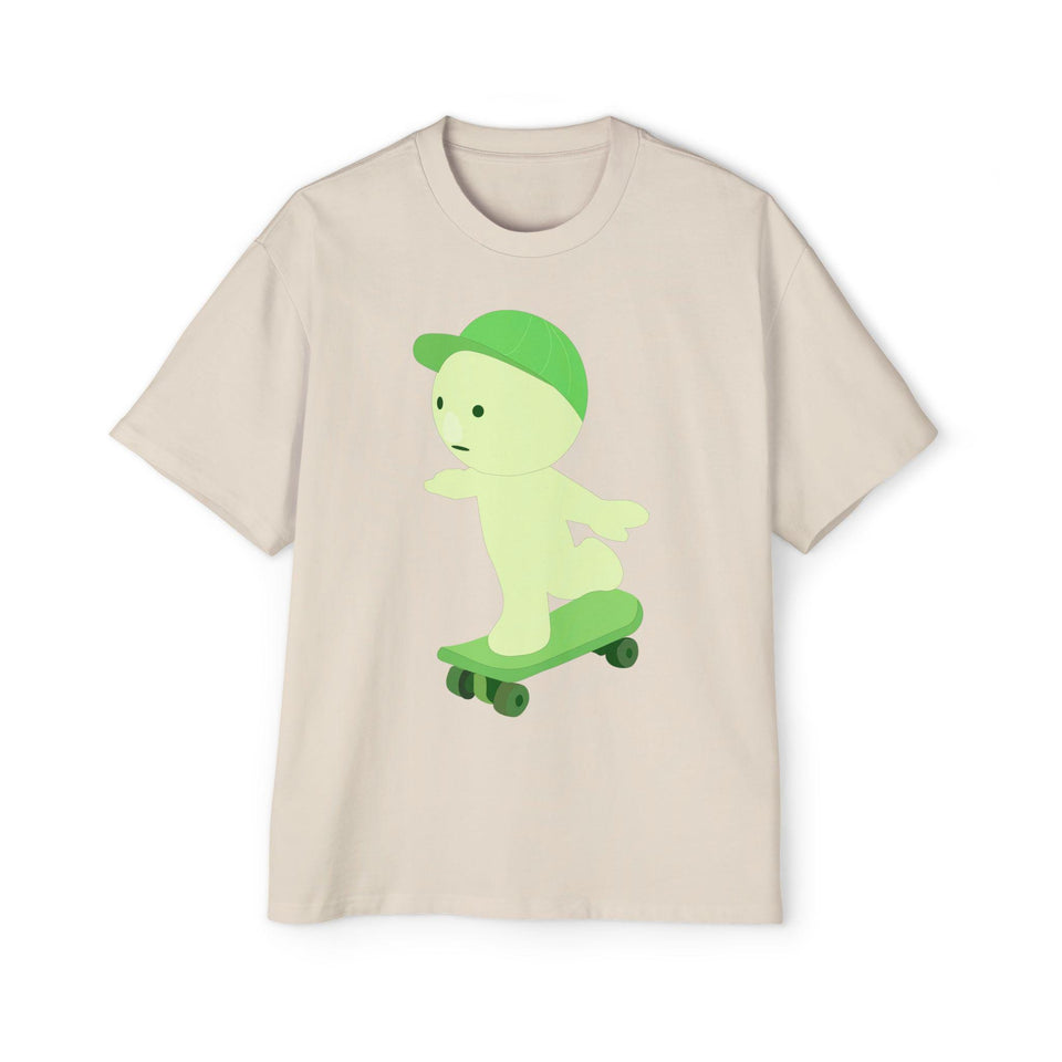 Oversized Smiski Graphic Tee, 100% Cotton Casual Streetwear