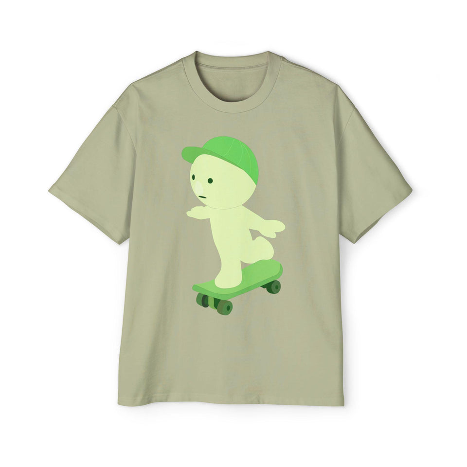 Oversized Smiski Graphic Tee, 100% Cotton Casual Streetwear
