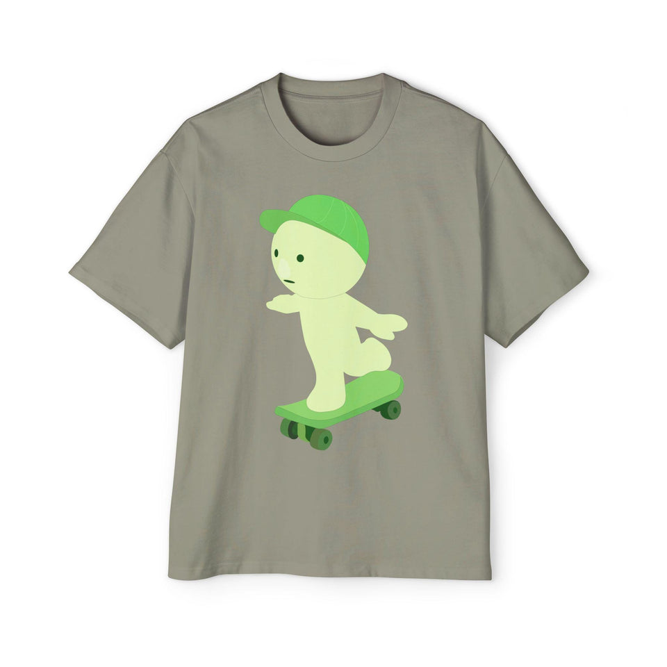 Oversized Smiski Graphic Tee, 100% Cotton Casual Streetwear