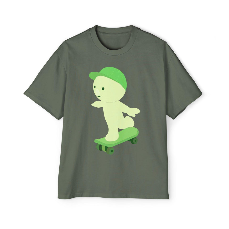 Oversized Smiski Graphic Tee, 100% Cotton Casual Streetwear