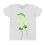 Smiski Skateboarding Youth Tee: Glow-in-the-Dark Kawaii Graphic T-Shirt