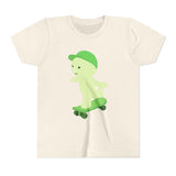 Smiski Skateboarding Youth Tee: Glow-in-the-Dark Kawaii Graphic T-Shirt