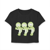 Cute Women's Baby Tee with smiski Design, Kawaii T-Shirt, Unique Graphic Tee, Funny Tee, Gift for Her, Fun Tee