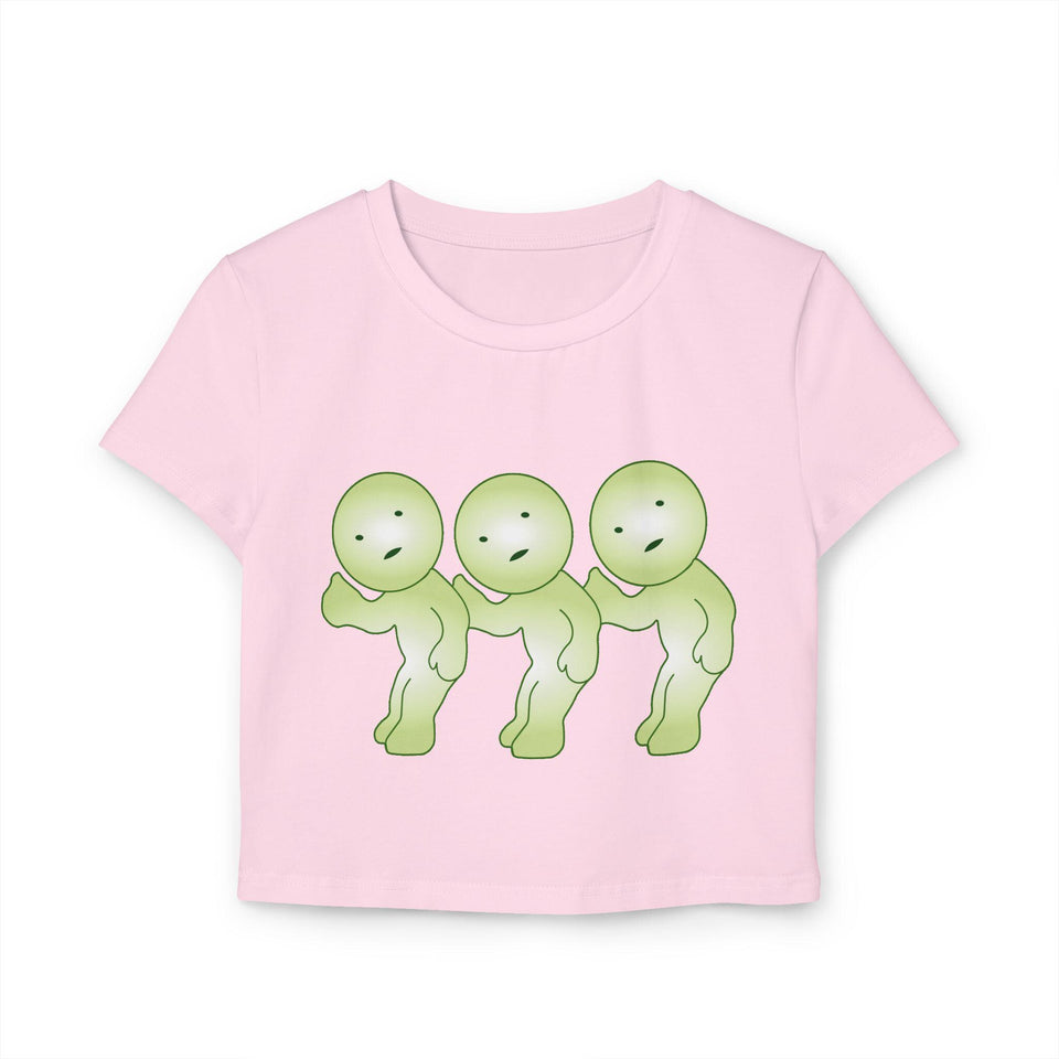 Cute Women's Baby Tee with smiski Design, Kawaii T-Shirt, Unique Graphic Tee, Funny Tee, Gift for Her, Fun Tee