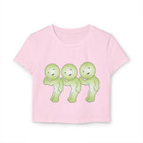 Cute Women's Baby Tee with smiski Design, Kawaii T-Shirt, Unique Graphic Tee, Funny Tee, Gift for Her, Fun Tee