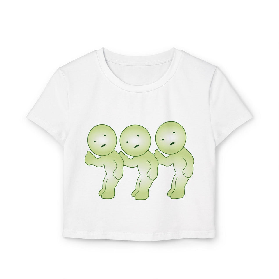 Cute Women's Baby Tee with smiski Design, Kawaii T-Shirt, Unique Graphic Tee, Funny Tee, Gift for Her, Fun Tee
