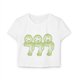 Cute Women's Baby Tee with smiski Design, Kawaii T-Shirt, Unique Graphic Tee, Funny Tee, Gift for Her, Fun Tee