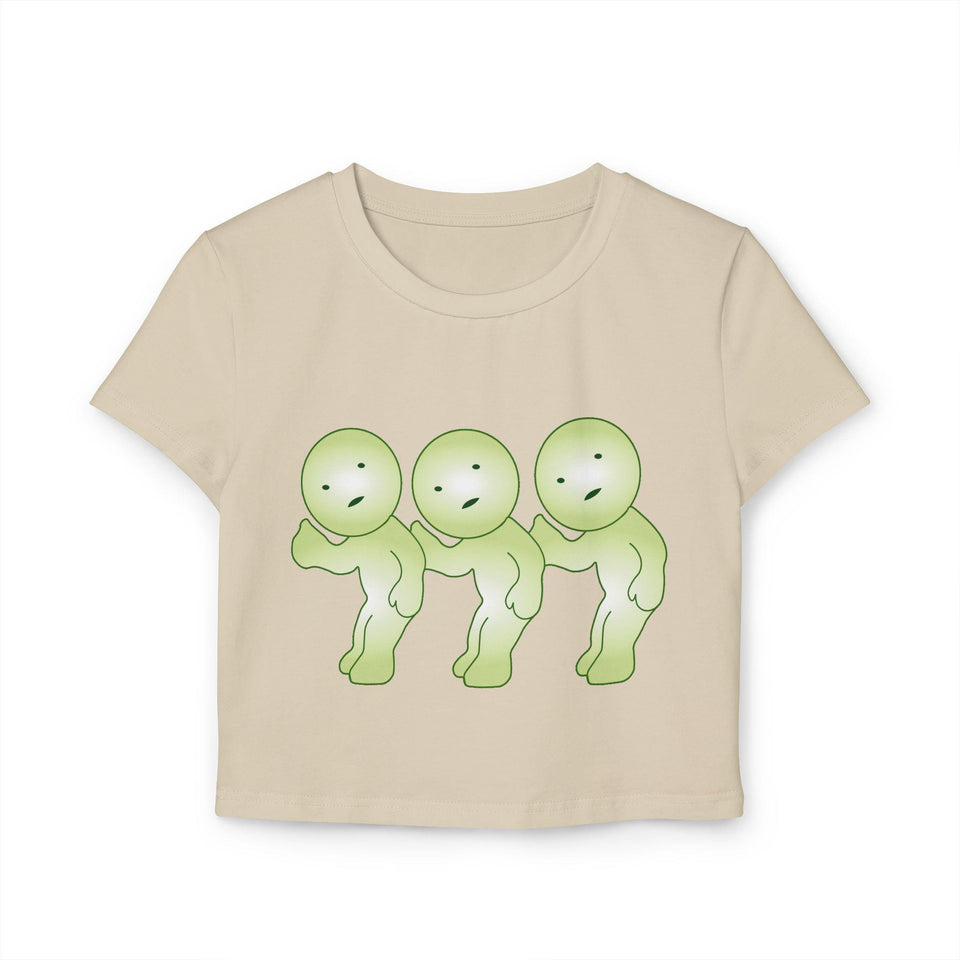 Cute Women's Baby Tee with smiski Design, Kawaii T-Shirt, Unique Graphic Tee, Funny Tee, Gift for Her, Fun Tee