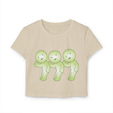 Cute Women's Baby Tee with smiski Design, Kawaii T-Shirt, Unique Graphic Tee, Funny Tee, Gift for Her, Fun Tee