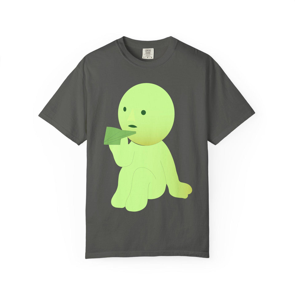 Smiski T-shirt: Garment-Dyed Cotton Tee with Kawaii Character