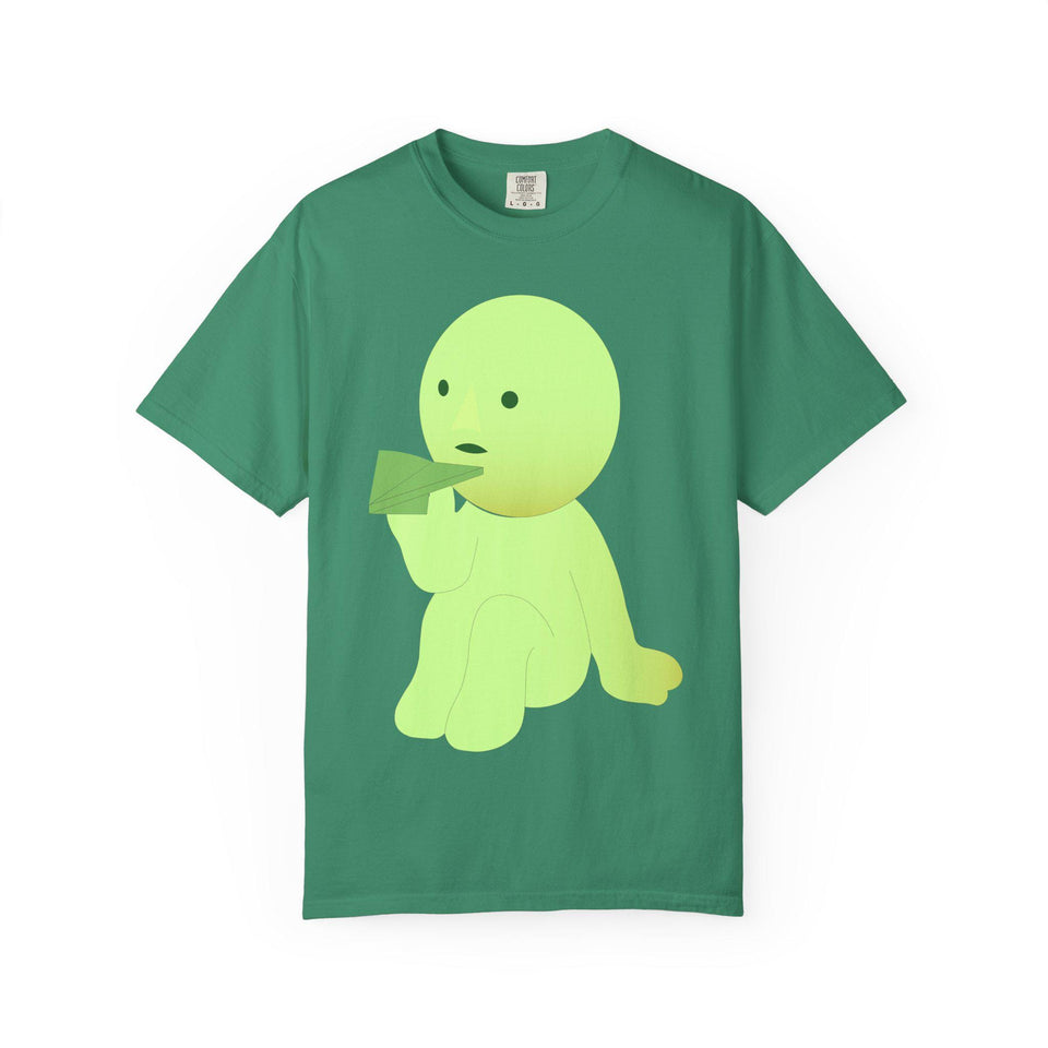 Smiski T-shirt: Garment-Dyed Cotton Tee with Kawaii Character