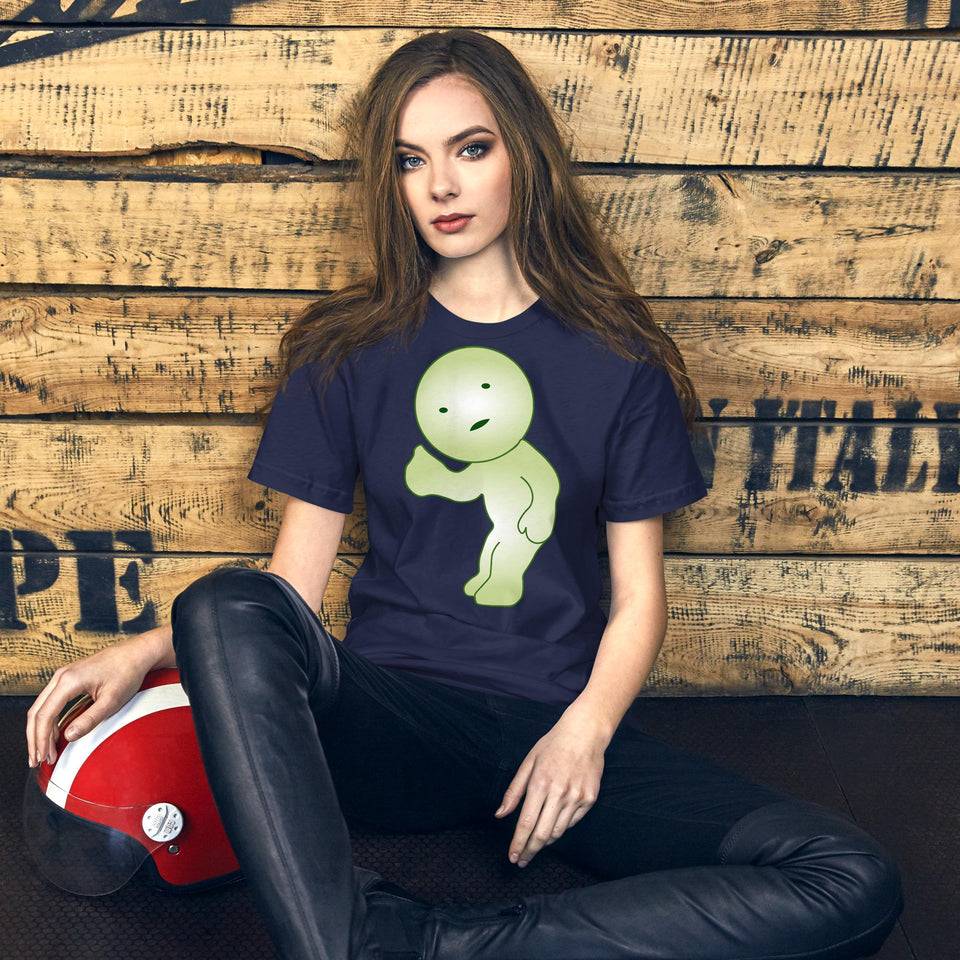 Cute Green Smiski Cartoon Thumbs-Up T-Shirt | Adorable & Playful Design