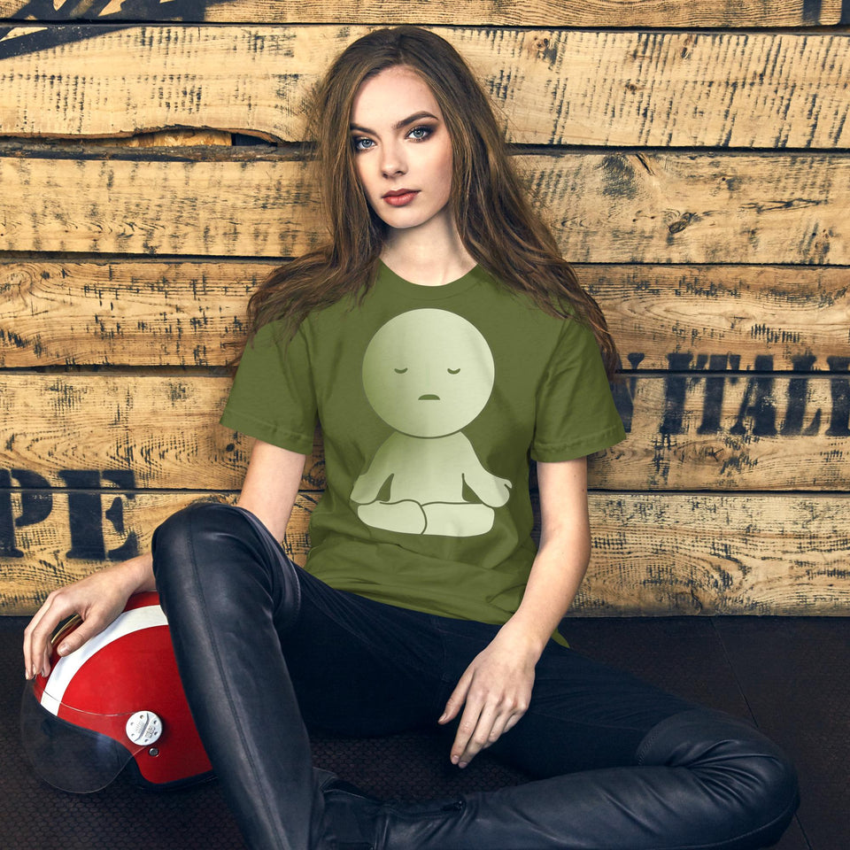 Cute Green Smiski Cartoon Thumbs-Up T-Shirt | Adorable & Playful Design