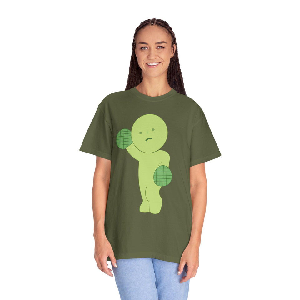 Smiski Graphic Tee: Garment-Dyed Cotton Cartoon Shirt