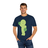 Smiski Graphic Tee: Garment-Dyed Cotton Cartoon Shirt