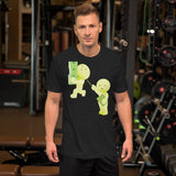 Funny Gym Workout T-Shirt – Cute Cartoon Character Tee – Fitness Lovers Shirt – Unique Graphic Tee for Men – Cool Gym Humor Shirt