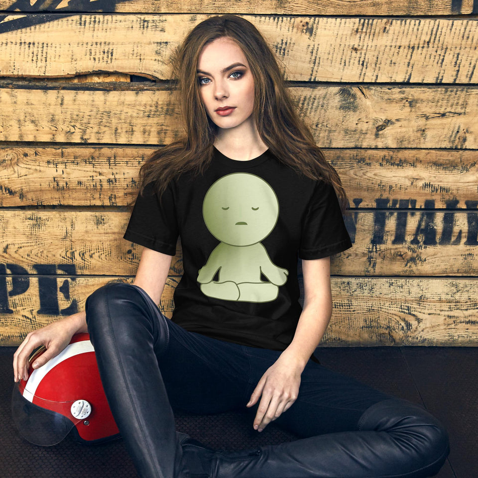 Cute Green Smiski Cartoon Thumbs-Up T-Shirt | Adorable & Playful Design