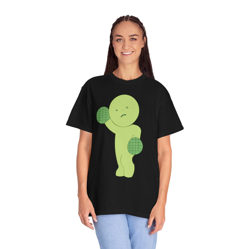 Smiski Graphic Tee: Garment-Dyed Cotton Cartoon Shirt