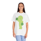 Smiski Graphic Tee: Garment-Dyed Cotton Cartoon Shirt