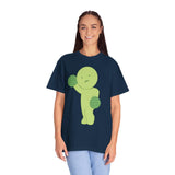 Smiski Graphic Tee: Garment-Dyed Cotton Cartoon Shirt