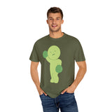 Smiski Graphic Tee: Garment-Dyed Cotton Cartoon Shirt