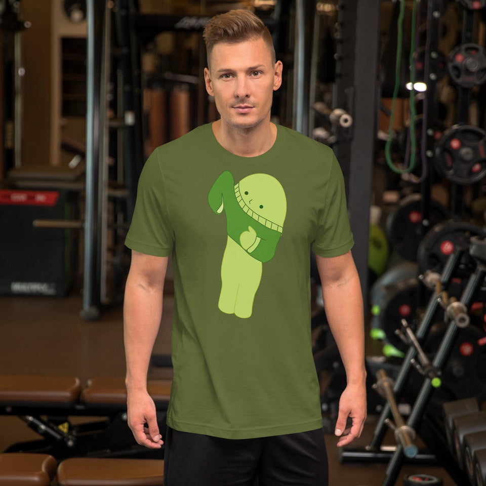 Minimal Cute Green Character T-Shirt | Aesthetic Cartoon Tee | Soft Unisex Graphic Shirt | Kawaii Chill Vibes Gift