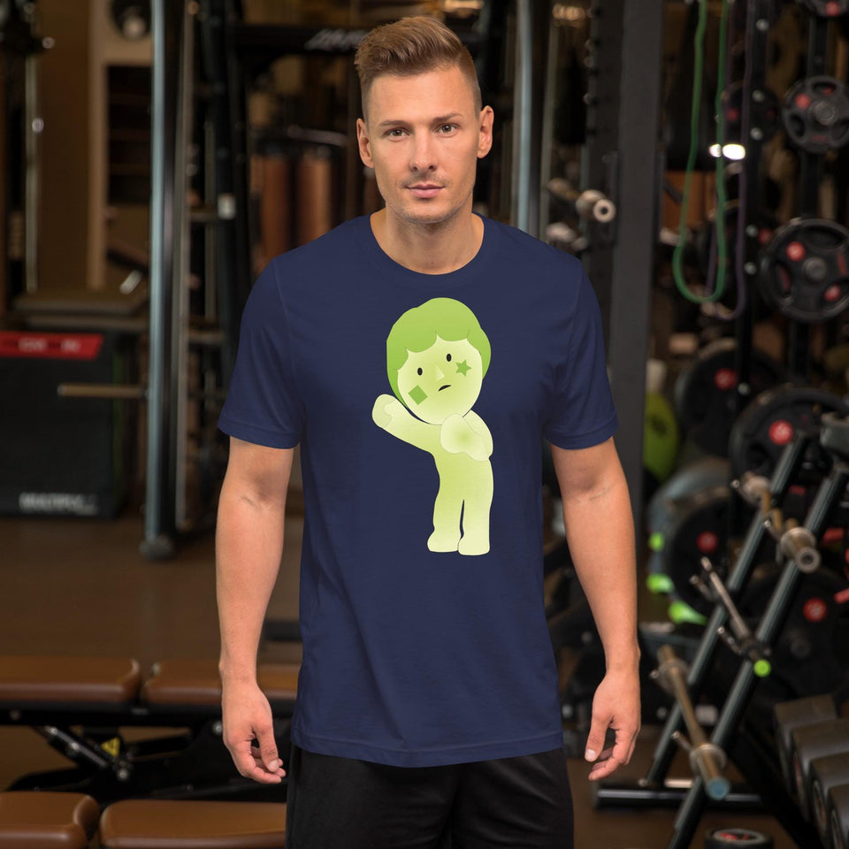 Cute Green Star Face Character T-Shirt | Unique Minimal Cartoon Tee | Soft Aesthetic Graphic Shirt | Whimsical Gift for Art Lovers