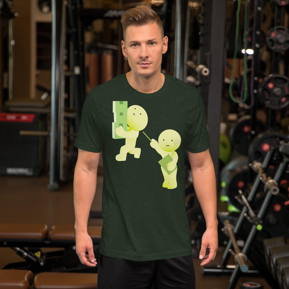 Funny Gym Workout T-Shirt – Cute Cartoon Character Tee – Fitness Lovers Shirt – Unique Graphic Tee for Men – Cool Gym Humor Shirt