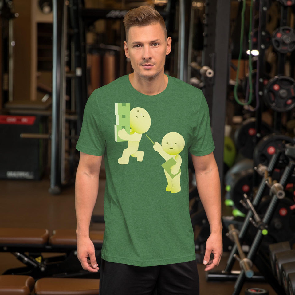 Funny Gym Workout T-Shirt – Cute Cartoon Character Tee – Fitness Lovers Shirt – Unique Graphic Tee for Men – Cool Gym Humor Shirt