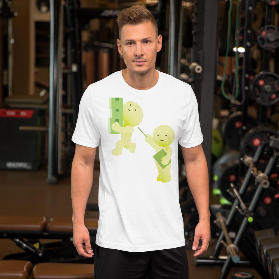 Funny Gym Workout T-Shirt – Cute Cartoon Character Tee – Fitness Lovers Shirt – Unique Graphic Tee for Men – Cool Gym Humor Shirt
