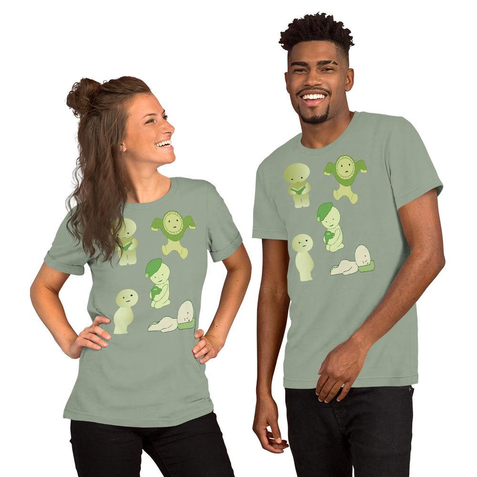 Cute Smiski Inspired Kawaii T-Shirt – Glow in the Dark Funny Character Tee
