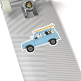 Surfing Dogs Vinyl Sticker, Car Laptop Decal