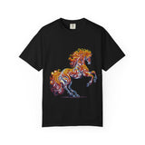 Garment-Dyed Swirl Horse T-Shirt, Hand-Drawn Animal Art Tee