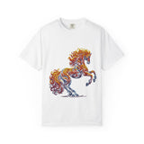 Garment-Dyed Swirl Horse T-Shirt, Hand-Drawn Animal Art Tee