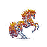 Fiery Horse Sticker, Chinese Zodiac Symbol, Colorful Stallion Decal