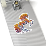 Fiery Horse Sticker, Chinese Zodiac Symbol, Colorful Stallion Decal