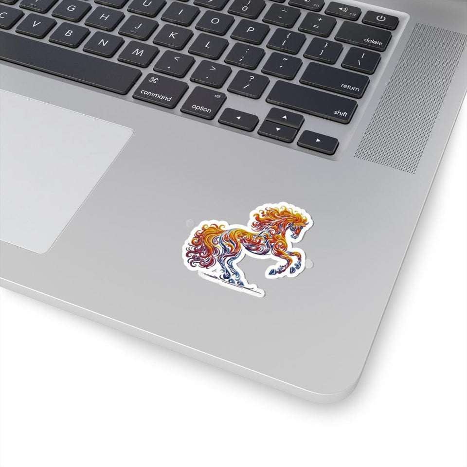 Fiery Horse Sticker, Chinese Zodiac Symbol, Colorful Stallion Decal