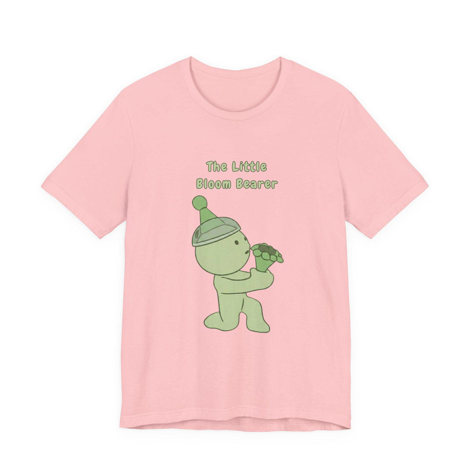 Smiski Little Bloom Bearer T-Shirt, Graphic Tee, Kawaii Cartoon Shirt, Minimal Soft Style Tee